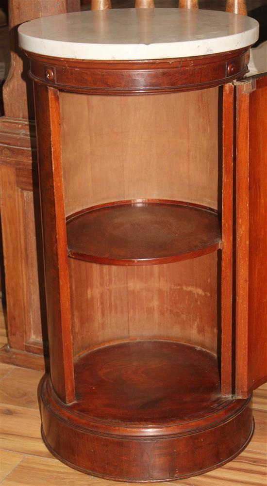 A Victorian mahogany cylinder pot cupboard, W.1ft 4.5in.